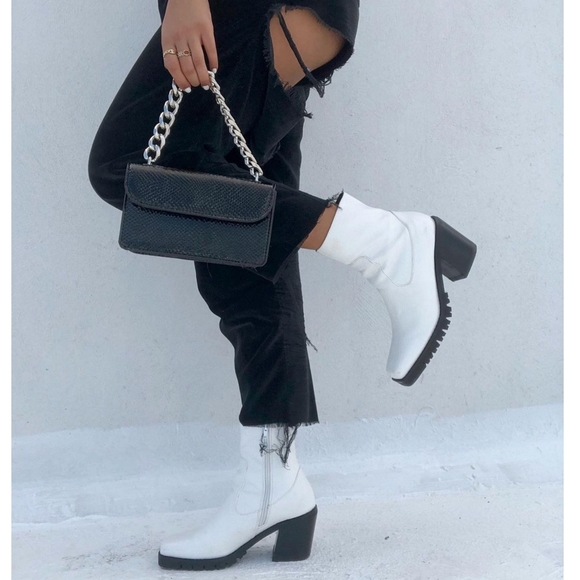 πππ¨π© πππ― 10 π€Square Toe Chunky Heel Lugged - Picture 3 of 8